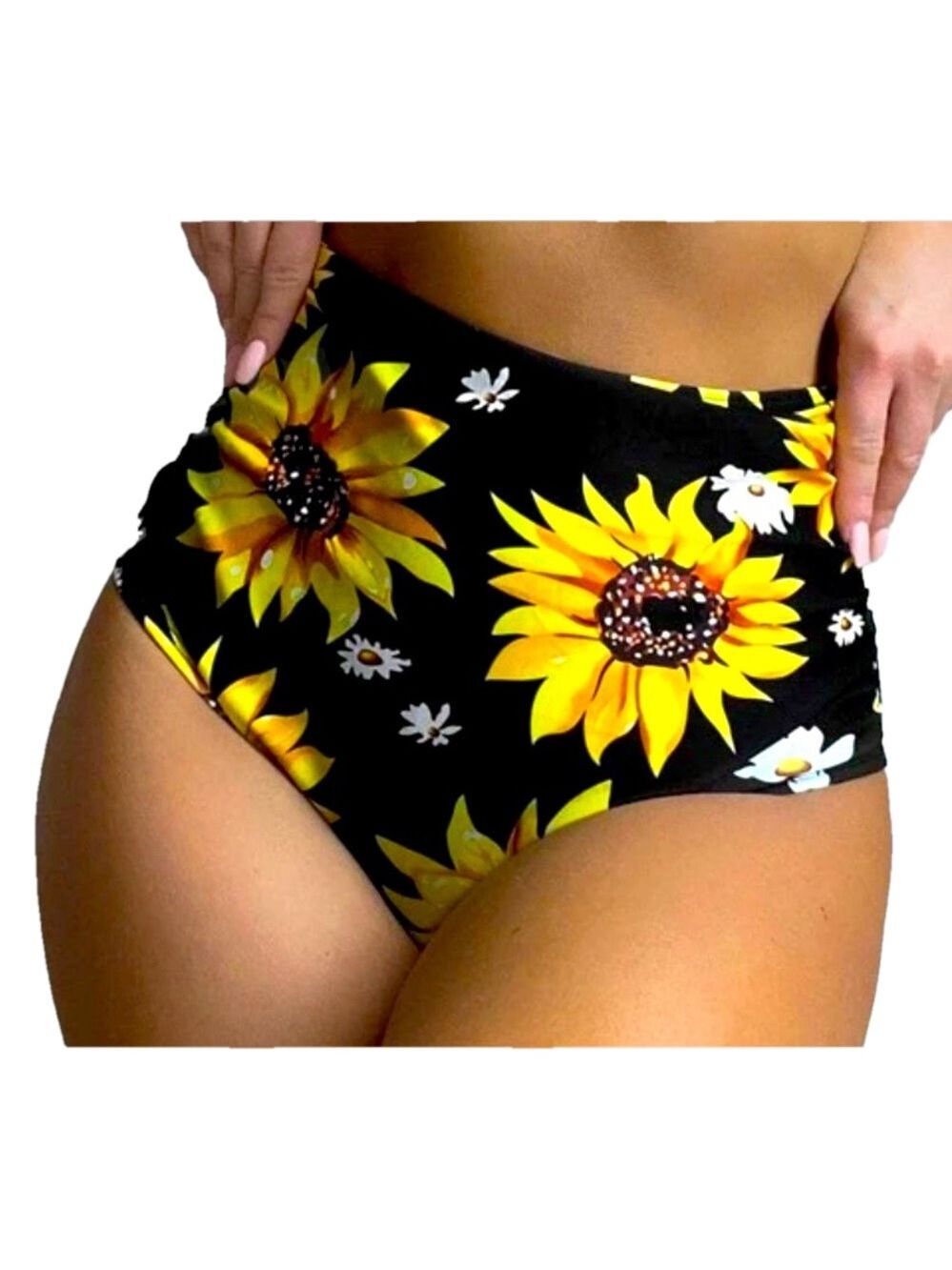 Shein Plus Size 3XL Sunflower Daisy Bikini Bottoms